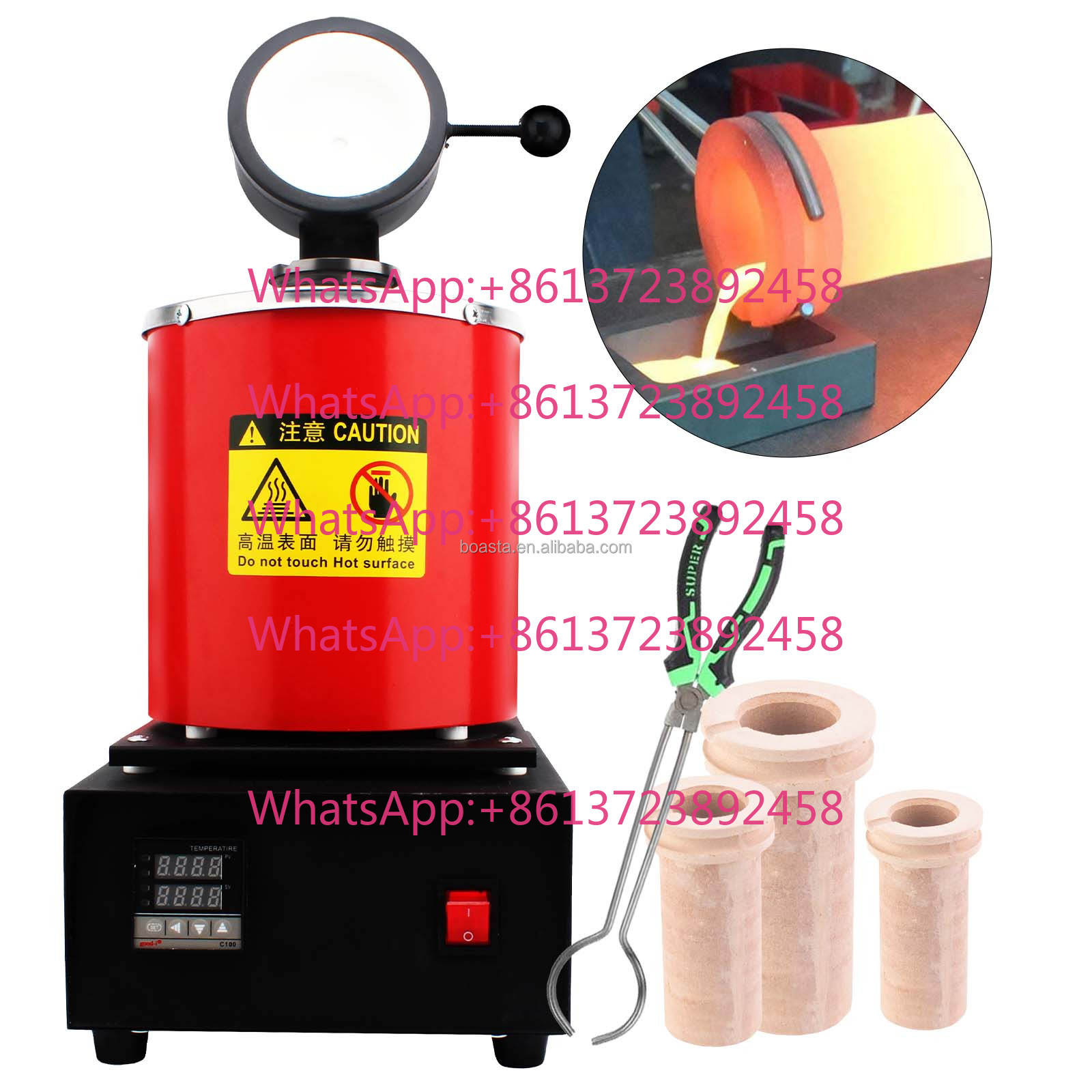 Gold Melting Furnace Crucible 2Kg - Boasta 1KG 2KG 3KG Digital Metal