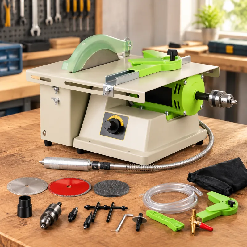 Bench Buffer Jewelry Polishing Machine - 220V 1380W Multifunction Jewelry Rock Polishing