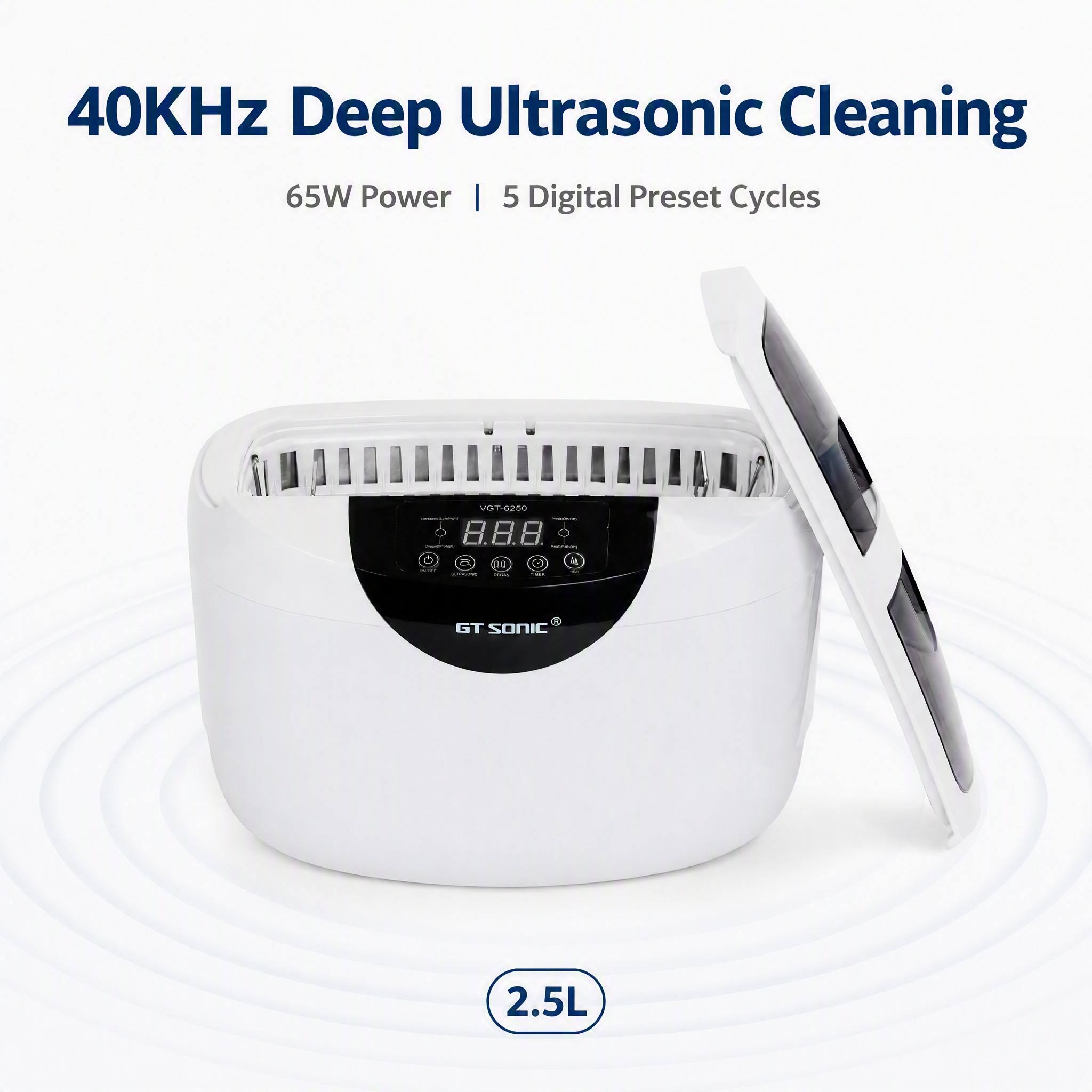 Ultrasonic Jewelry Cleaner Digital Timer - GT SONIC Electric Ultrasonic Cleaning Device