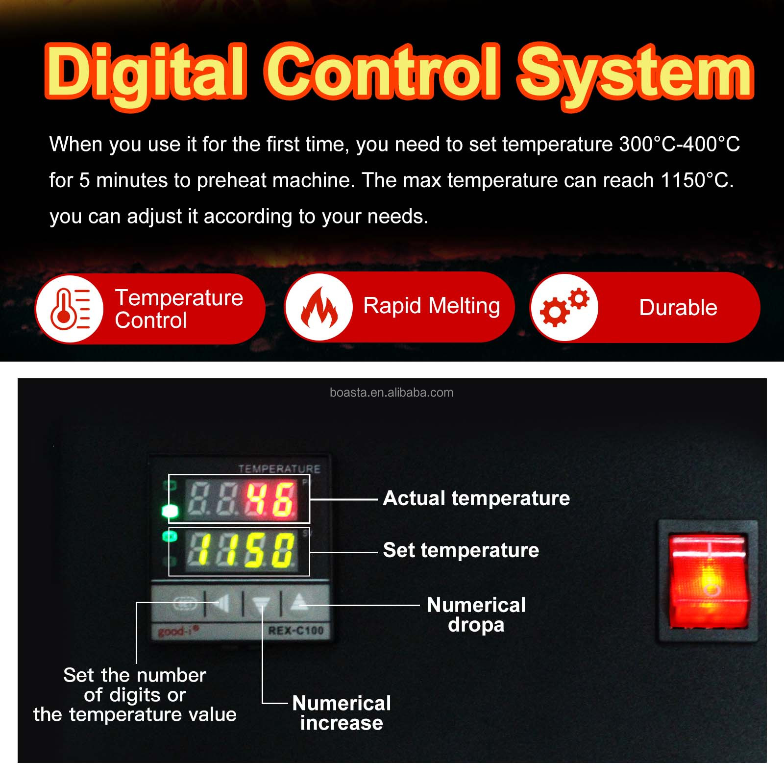 Boasta 1KG 2KG 3KG Digital Met - Gold Melting Furnace Crucible 2Kg review and price