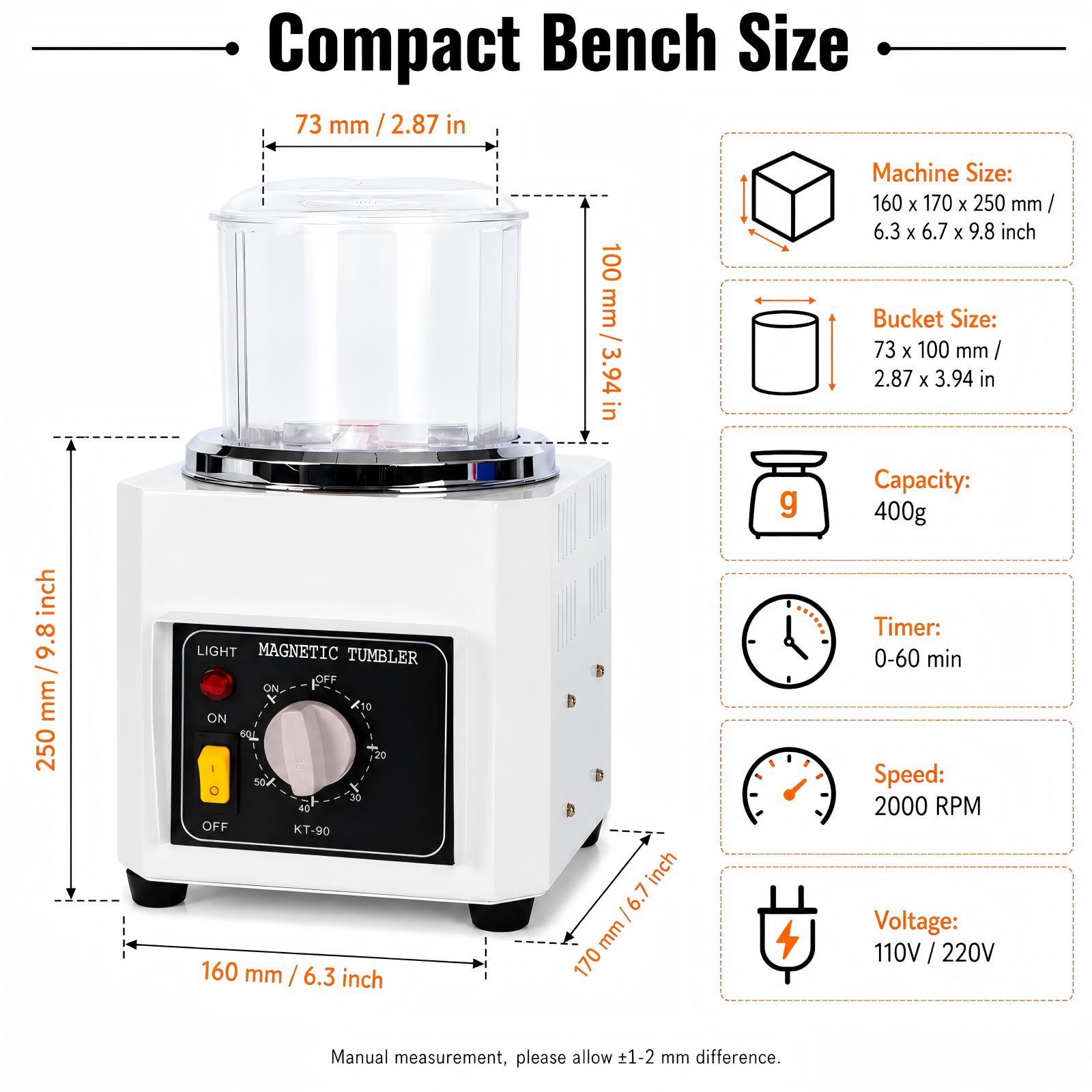 AHT KT90 Magnetic Tumbler Poli - Jewelry Magnetic Tumbler Polisher Pin review and price
