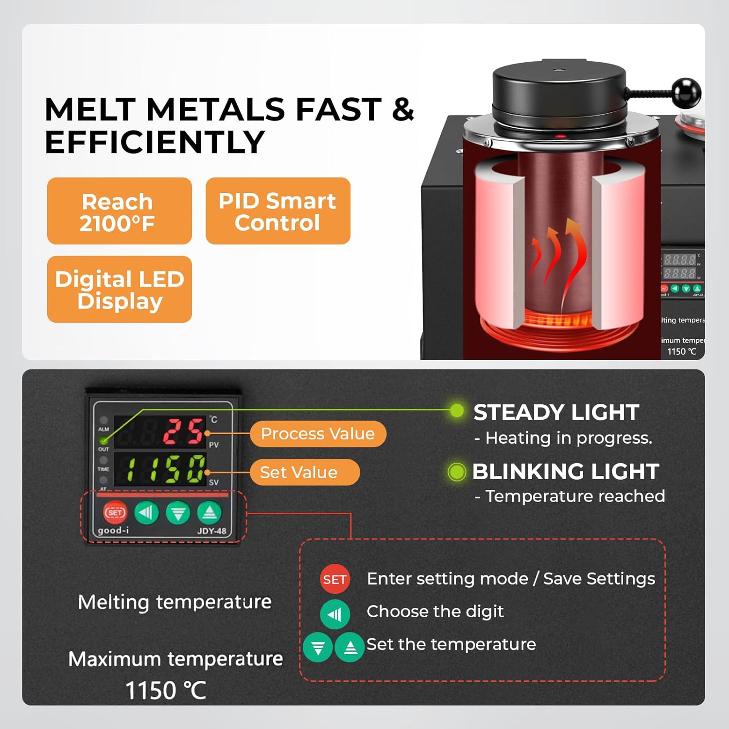 Kinway 3-in-1 Vacuum Casting M - Gold Melting Furnace Crucible 2Kg review and price