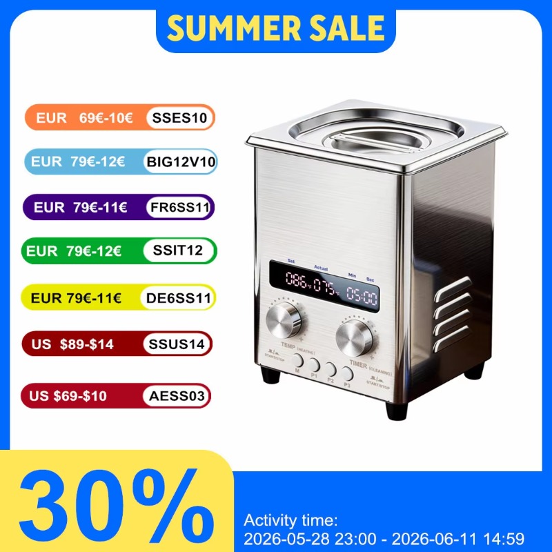 【Hot】2L Ultrasonic Cleaner Mac - Ultrasonic Cleaner Machine Glasses Denture review and price