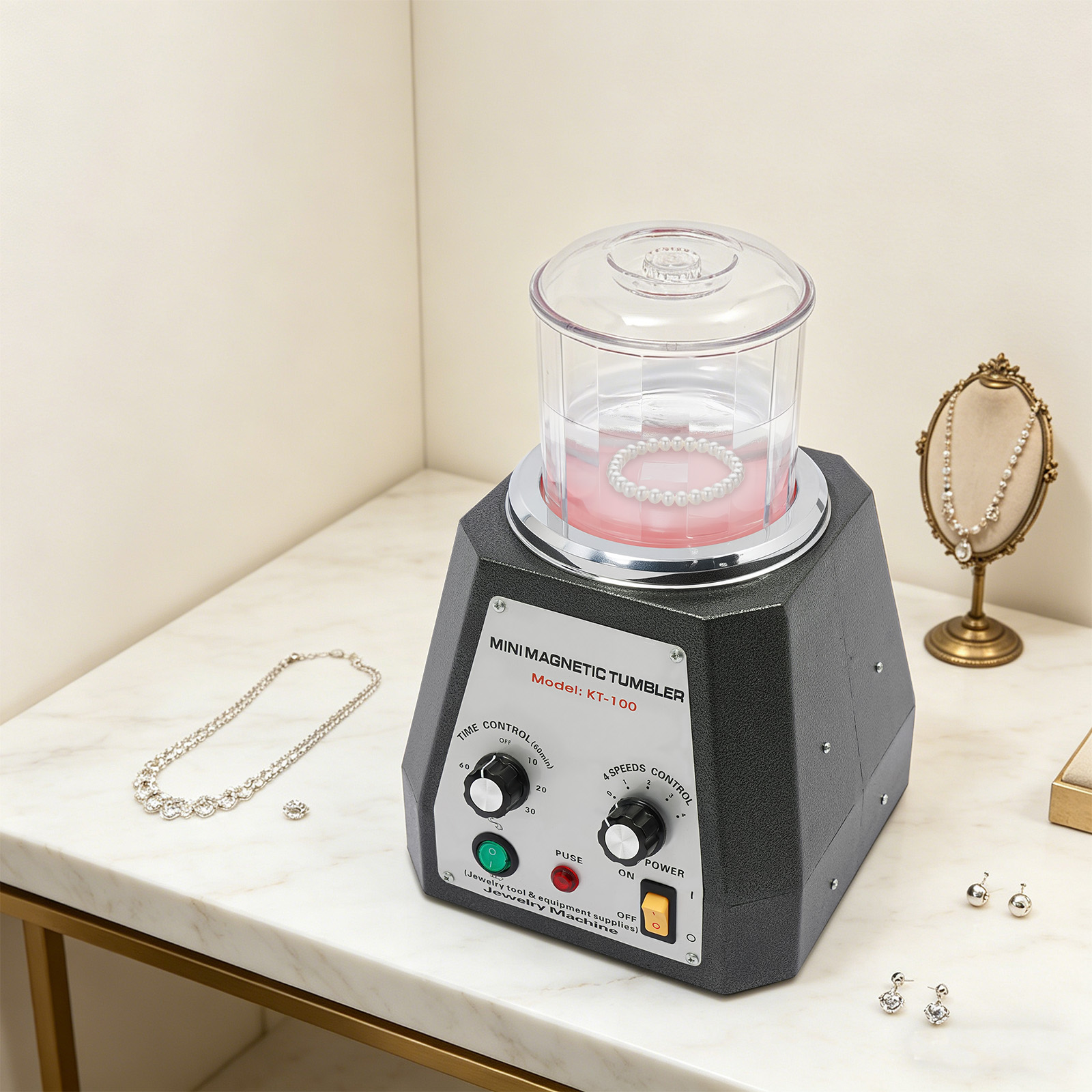 110V 0.2KW KT-100 Magnetic Tum - Jewelry Magnetic Tumbler Polisher Pin review and price